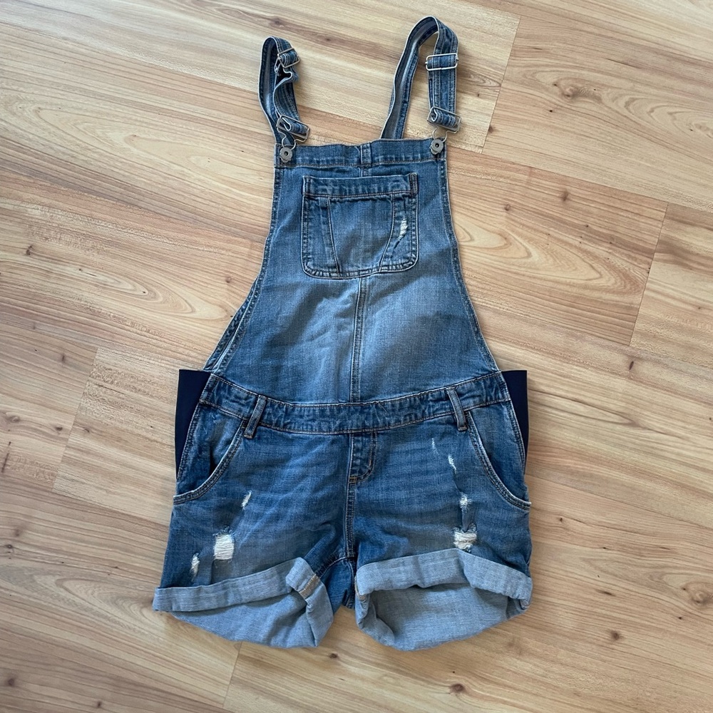 Maternity overall shorts Indigo Blue Denim